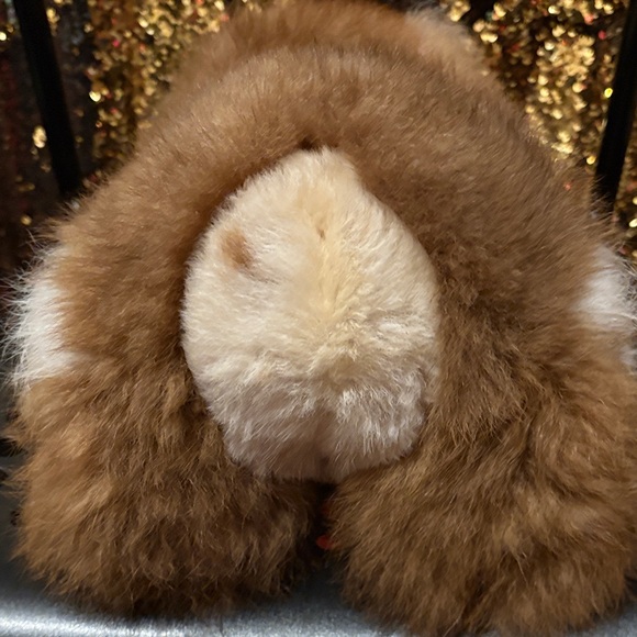 Brown and White Plush Alpaca Fur Bear - Picture 7 of 7